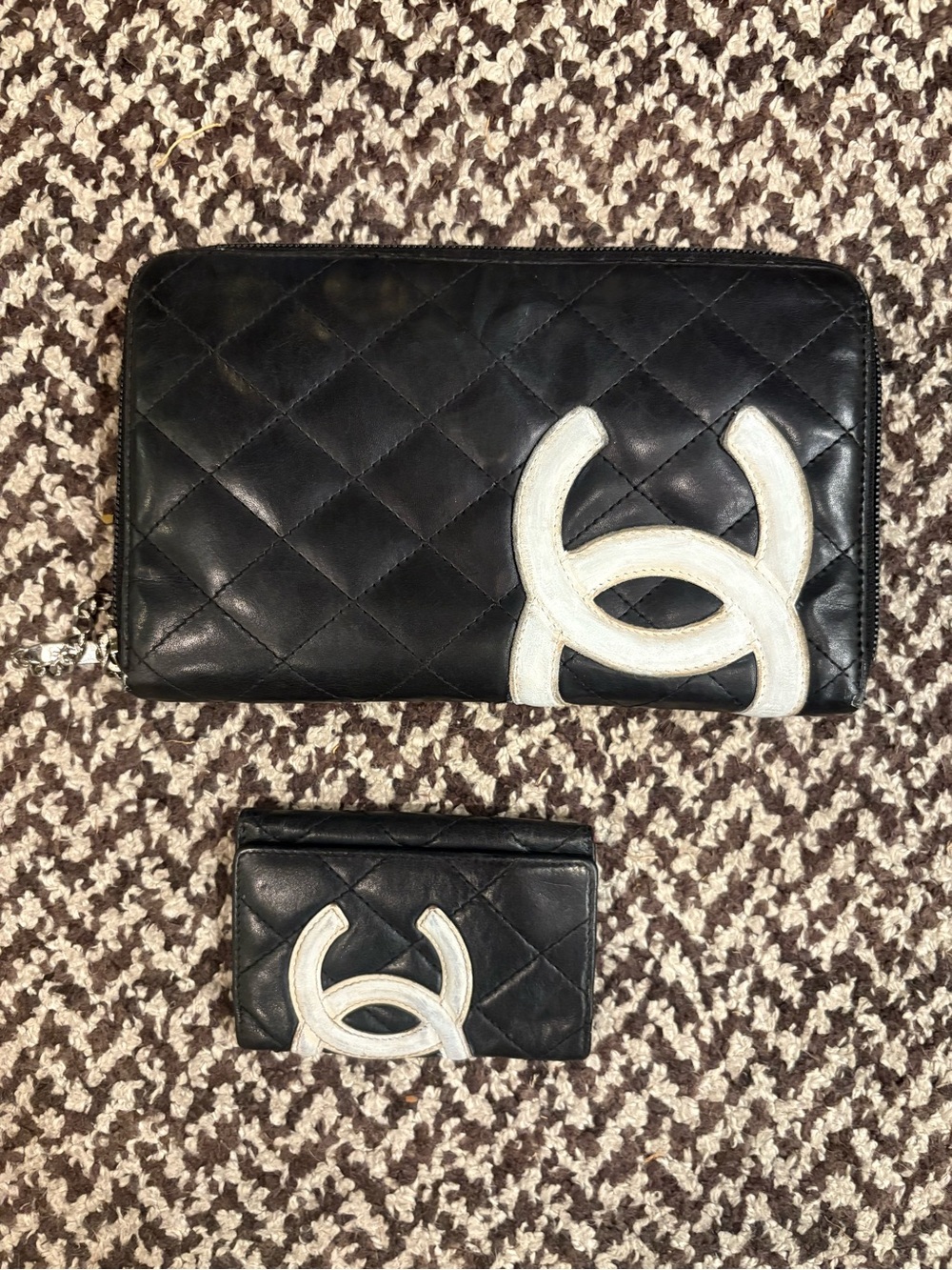 Chanel Cambon Quilted Leather Zip Wallet & Key Holder Set - Picture 2 of 14